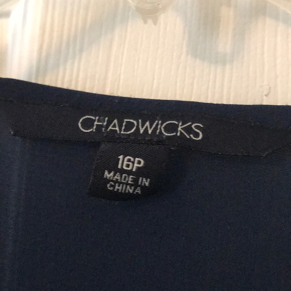 Chadwicks Navy Blue Long Sleeved Blouse - Picture 4 of 4